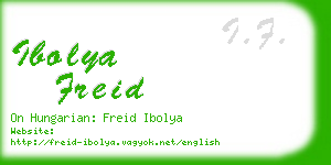 ibolya freid business card